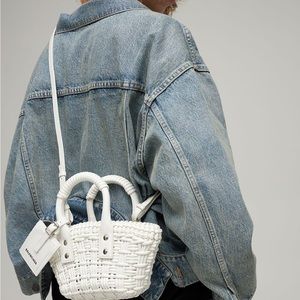 Balenciaga Bistro XXS Basket With Strap in White